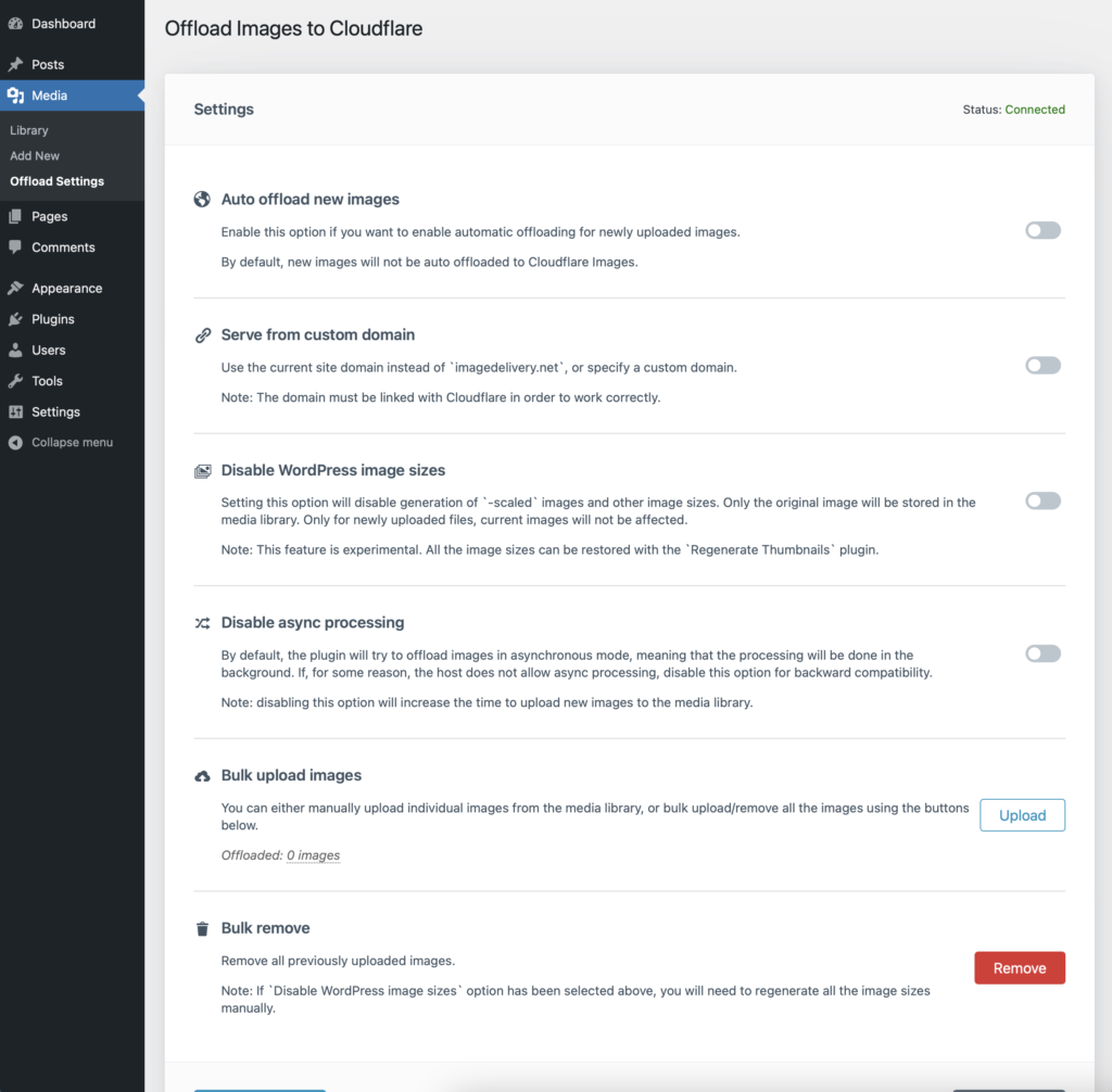 Cloudflare Images - Plugin Settings