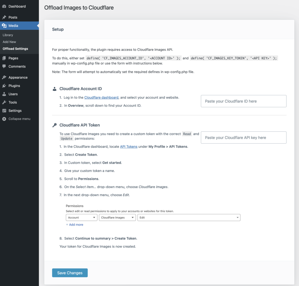 Cloudflare Images - Plugin Setup