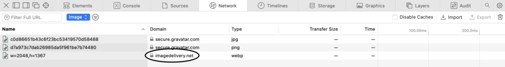 Cloudflare Images - Verify Network Tab