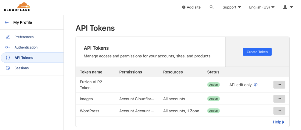 Cloudflare - API Tokens