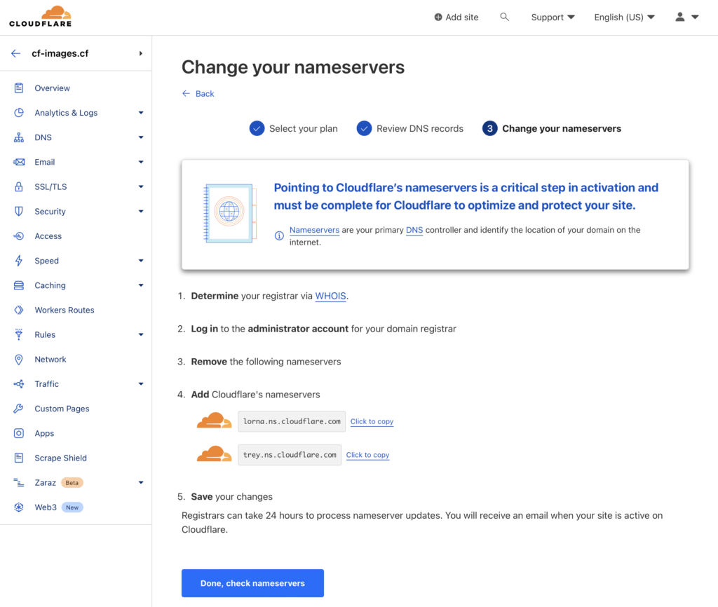 Cloudflare - Nameservers